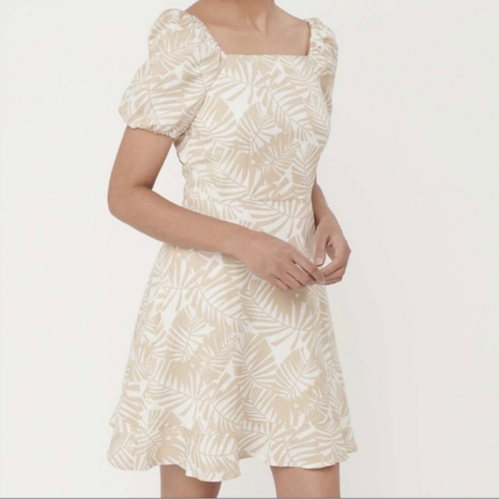 Loft Palm Leaf Tie-Back Dress